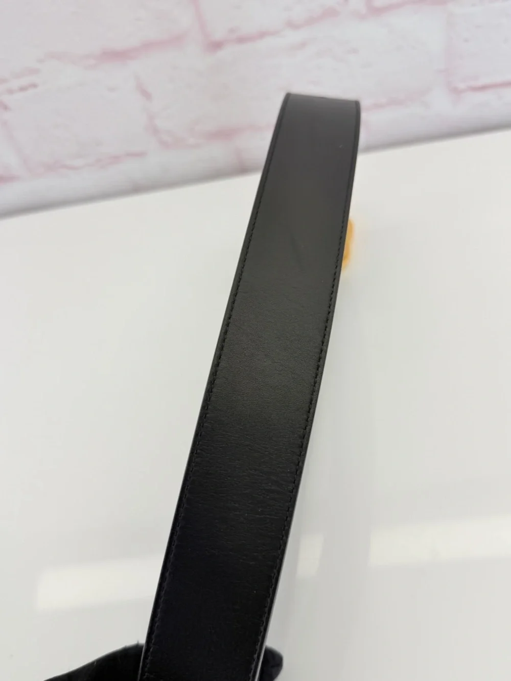 Gucci 2015 Re Edition Wide Leather Belt Gg Double Marmont Black 400593 75/30